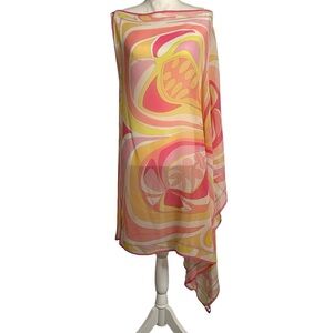 Authentic Vintage Emilio Pucci 100% Silk Crepe Poncho Wrap
